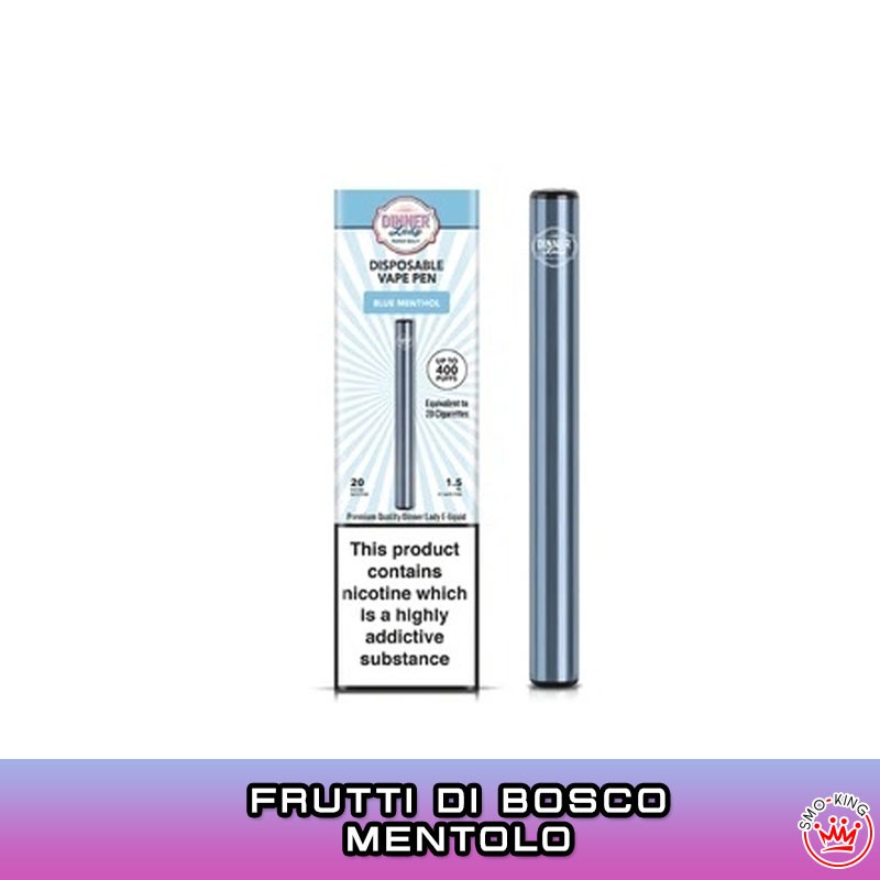 BLUE MENTHOL Vape Pen Disposable Cigarette 400 Puff DINNER LADY